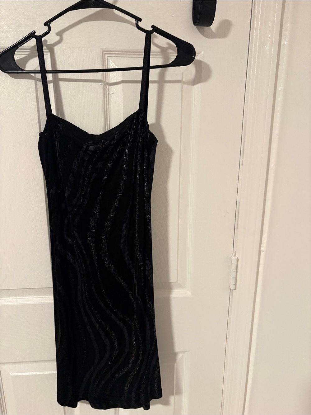 City Triangles Black Sparkle Backless Slip Dress